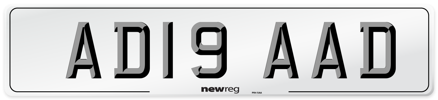 AD19 AAD Number Plate from New Reg